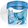 Waschhelden Set di secchio per il lavaggio dell'auto, con filtro e coperchio, 12 l, colore blu/bianco, con griglia per il filtraggio dello sporco, secchio per il lavaggio dell'auto, secchio per il