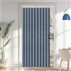 Vatge - Tende per porta, in simil lino, stile soffietto, per armadi aperti, camera da letto e lavanderia, doppia piegatura, 1 pannello con fermatenda, 132 x 198 cm (larghezza x lunghezza), blu