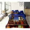 IlGruppone Completo Letto Lenzuola 100% Cotone Set Lenzuolo Moderno Sotto Sopra Federe Due Stampe In Altissima Definizione - Dis63Bernese - Matrimoniale (Dis69City, Matrimoniale)