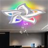 lnrosy Plafoniere Telecomando e App, Plafoniera Con Cambio Colore RGB Con Timer e Memoria, Lampadario Salotto Dimmerabile Per Soggiorno Con Protezione per Gli Occhi, Per Camera da Letto, Bar