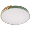 LEDKIA LIGHTING LEDKIA Plafoniera LED Circolare da 24 W in Legno e Alluminio, Ø 418 mm, CCT | CCT Selezionabile | Ø418 mm | Metallo e Legno | Verde Celadon