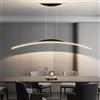 TAOEZXK LED Lampadario a Sospensione Lampada da Tavolo da Pranzo Moderna Semplice ad arco Cucina Lampada a Sospensione Dimmerabile in Altezza Regolabile per Sala da Pranzo Soggiorno Ufficio (Nero, 120cm)