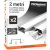 Eurocali Profilo Alluminio per Strisce LED 2 metri - Copertura Opaca - Installazione a Incasso - 17.4 x 7mm - Pacco da 2 (4m)