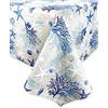 Tex family tovaglia in COTONE mare MARINO coralli BLU - Cm. 140x140 x4 persone