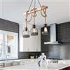 NOCHX Retro Industriale Stile Lampadario da Soffitto E27 Gabbia A Forma di Uccello Bar Ristorante Lampadario Bar Banco Vetrina Creativo Canapa Corda Lungo Piatto Lampadario Soffitto(3 Heads)
