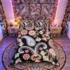 Homemissing Set di biancheria da letto Paisley per ragazze e ragazzi, stile bohémien/esotico, con copripiumino hippie mandala, motivo floreale esotico, 3 pezzi, per letto matrimoniale