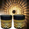 WANWEN Decorative Solar Mandala Lights, Metal Solar Powered Outdoor Waterproof Deck Step Wall Lights, Mandala Theme Waterproof Fence Light for Garden Post Patio Backyard Decor