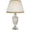 Generico LUCECLASS - Lampada da tavolo classica in puro cristallo e ottone con paralume seta plissé, lume classico elegante di lusso per salotto, salone, hotel, contract
