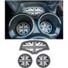 uvcany Mini F55 F56 Sottobicchieri per Auto, 3 Pezzi Gomma Antiscivolo Sottobicchieri per Mini Cooper Hatchback F55 F56(Union Jack Grigio)