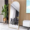 BLSYHDH Specchio da Parete Lungo, Specchio da Terra Appendere con Cornice in Lega di Alluminio e Ganci Specchio a Figura Intera, Per Camera da Letto e Soggiorno (oro, arco 165 x 60 cm)