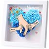 Jeweidea Regalo per Mamma, Regalo per Festa della Mamma, Scatola Ombre 8x8 Rosa Eterna Cornice Foto Profonda Personalizzata con Nome Inciso e Fiore Secco Regalo Personalizzato (B-Blu)