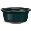 CERTRE - Vaso Bonsai Rotondo in Gres, Modello Rimini, Made in Italy, Colore Verde Scuro (Smaltato)| Misure esterne diametro 20,8 cm x altezza 7 cm