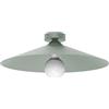 L+ Plafoniera led soffitto, in metallo, forma conica, diametro 40 cm, Lampadario cucina, verde opaco