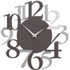 CalleaDesign Orologio da Parete Moderno Russell per la Cucina, Soggiorno, Ufficio, Orologio da Muro Silenzioso e Grande 44x45 cm [Rovere wengé, Bianco, Alluminio]