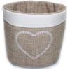Russo Tessuti Cestino PORTACIALDE Cuori Love ORGANIZZER Living Cucina caffè Zucchero Paris-Cuore Beige