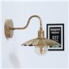 LEDSone Lampada da parete industriale Steampunk Water Pipe Vintage E27 Applique Accents Doppia lampada da parete per soggiorno Bar Cucina Sala da pranzo (Paralume per ombrellone - Rame spazzolato)
