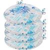 emmevi Set 4 Cuscini Sedia Rotondi Cotone Con Lacci Lavabili Morbidi Coprisedia Tondi Corallo Azzurro