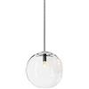 MQDLJSE Lampadario a Sospensione Creativo con Sfera in Vetro a Bolle Trasparenti, Moderno e Semplice, Lampada a Sospensione a Testa Singola, portalampada Nero per Ristorante, corridoio, ba