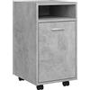 vidaXL Credenza con Ruote Grigio Cemento 33x38x60 cm Legno Multistrato