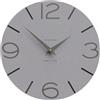 CalleaDesign Orologio da Parete Smile - Handmade in Italy, Silenzioso, Design Moderno, 30 cm - Elegante in Legno, Meccanismo Tedesco - Colore legno texture gessato