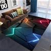PEIHUODAN Tappeto Camera Da Letto Ragazzo Bambini, Gaming Pavimento Antiscivolo, Zone Game 3D, Decorative Accessori Stanza, Adatto Per Scrivania E Sedia (Grey, 160x200cm)