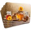 MG Design Set di 4 tovagliette in sughero - Honey 1 - 30 × 40 cm - resistenti al calore, antiscivolo e facili da pulire, con base in sughero naturale