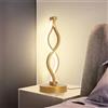 Chao Zan LED Lampada da Comodino a Spirale Lampada da Tavolo Bianco caldo, 6W Lampada da Scrivania Nera con Base in Metallo Decorativa Creativo per Camera da Letto Interna, Soggiorno,Ufficio Studio (Dorato)