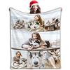 Gudina Coperta personalizzata con foto di testo. con 1-9 collage di foto. di flanella per la famiglia, il compleanno, il regalo di nozze, si adatta al divano, al divano, alla camera da letto-180cmX200cm