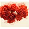 C.X.Y. 100x Fiorellini Rose ROSA Foam PE Con Organza Neve Bomboniera Fai Da te decorazione (ROSSO)