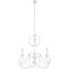 Belight Lampadario Shabby 3 Luci Ferro Battuto Bianco E Cristalli