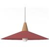 L+ lampadario a Sospensione, in Metallo e Legno, Forma conica, Diametro 40cm, Made in Italy, Rosso Opaco[Classe di efficienza energetica A++]