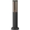 ledscom.de Luce da sentiero/bitta luminosa/luce da giardino PORU per esterni, aspetto fumé, IP44, 39 cm, nero, 1x E27 max. 40W