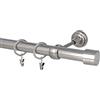 HDTL Kit Bastone per Tende in metallo 25mm Acciaio Inox Montaggio a Muro 400 cm Zoya