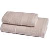 Zucchi Solotuo - Set Asciugamani Da Bagno Viso e Bidet, Spugna di Cotone 560 gr Coppia Asciugamani da Bagno Grande con Ospite (CONCHIGLIA)