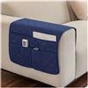 AWAV Divano Letto Organizer,Tasca Portaoggetti Da Letto,Feltro Da Comodino Organizzatore Tasca,Borsa Feltro Comodino Organizer per bracciolo con 6 tasche Per Contiene Libri,Telefono,Telecomando (Blu Navy)