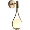 ENTHERONIC Applique da Parete in Oro, Design a Goccia di metà secolo, con Paralume in Vetro a Globo, Finitura in Ottone Spazzolato, Applique da Parete per Interni, per Camera da Letto e Soggiorno