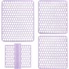SaRani Set Tappeti Lavello 4 Pezzi Salva Lavandino Parabordo Scolapiatti Colorati Gomma (Lilla)
