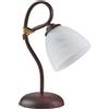 Be-Light Lumetto 1 Luce Ferro Battuto Laccato Nero e Ruggine Vetro Bianco Serie Dallas