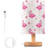 Sevdomey Lampada da comodino a forma di fenicotteri con porta USB, nessuna lampadina necessaria, luce LED calda per camera da letto, soggiorno, ufficio, lampada da comodino per lettura, studio
