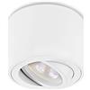 Sweet Led - Faretto da soffitto piatto, bianco opaco, proiettore da soffitto in alluminio, con modulo LED da 5 W, orientabile, rotondo, 230 V, luce calda da soffitto