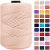 CAMAL Cordino per Borse Uncinetto Macramè Filo 3mm Filo Poliestere 170m Corda Macrame Filato per Borse Uncinetto Spago Colorato Corde Colorate per Artigianato, Lavoro a Maglia (Bianco Kaki)