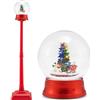 COSTWAY 150 CM Lampione Natalizio Musicale, Lampada Festiva con Lanterna a Globo di Neve Attivata dal Suono, Albero di Natale, Babbo Natale, Soldato e Scatole Regalo (Modello 3)