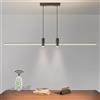 XIANHE Lampadario Moderno Lineare LED Lampada a Sospensione Dimmerabile con Telecomando Altezza Regolabile per Cucina Isola Soggiorno Tavolo Sala da Pranzo Ufficio Nero L120cm