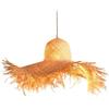 GUANSHAN Cappello Di Paglia Intrecciato a Mano Luce a Sospensione Stile Pastorale Paralume Arte Lampadario Plafoniera Illuminazione a Sospensione Decorativa Per Soggiorno, Sala Da Pranzo
