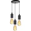 Mengjay Trade E27 Lampade a Sospensione Accessori con Cable Vintage Retro Plafoniere Lampadario Titolare Accessori Fai da Te per Lampadario Pendente Plafoniera Lampadario Industriale Nero,3 luci