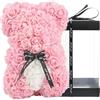 UYKJKWRT Orso di rose fatto a mano, regalo per lei, amiche, donne, confezione regalo trasparente, 25,4 cm (rosa chiaro)