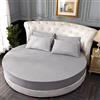 Evimstil Letto rotondo Lenzuola con angoli Tessuto di cotone tinta unita copriletto morbido Salute Coprimaterassi Fitted Sheets(Grey,Diameter 2.2m)