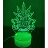 KJsdaADSA Lampada da tavolo a LED 3D foglia di marijuana Cannabis Weed Night Light Optical Visual Illusion Home Decor Illuminazione 16 colori