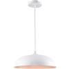 TEKHOME Lampadario a sospensione stile contemporaneo in metallo pendente a cupola attacco E27 luce tavolo cucina di colore nero o bianco Ø35 cm (BIANCO) B90-B