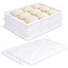 VIRSUS Cassetta con Coperchio per impasti Pizza e Pane HD3, misura 30x40x10 cm e capacità 10 Litri, colore neutro, Contenitore per alimenti, porta impasto per panetti (2 Cassette + 2 Coperchi)